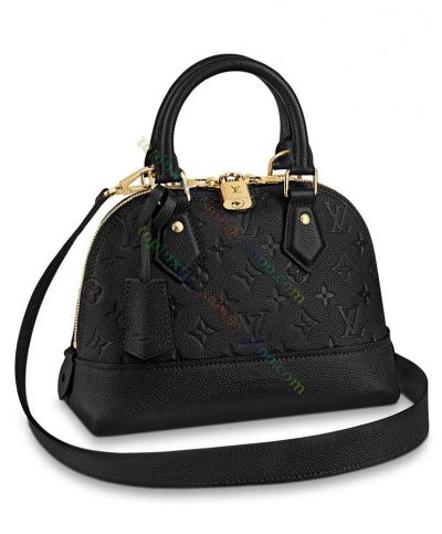 Louis Vuitton Neo Alma BB Monogram Embossed Double Zipper 2022 New Black Leather Crossbody Bag For Ladies M44829