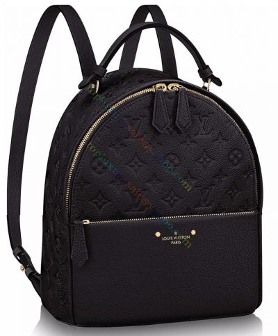  Louis Vuitton Sorbonne Yellow Gold Hardware Fashion Monogram Motif Female Black Cowhide Leather Backpack 2022