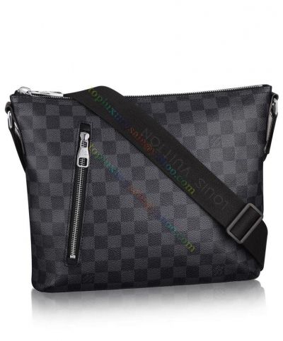 Louis Vuitton Damier Mick PM Checked Printing Vertical Zipper Pocket Men Black Canvas Zipper Messenger Bag 2022 Top Sale