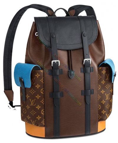 Spring Hot Selling Louis Vuitton Christopher PM Multicolor Epi Leather Monogram Coated Canvas Men Flap Backpack Brown
