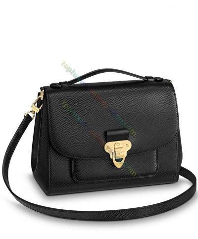 Louis Vuitton Boccador Golden Signature Lock Open Pocket Women Black Epi Lether 2022 Popular Flap Tote Bag