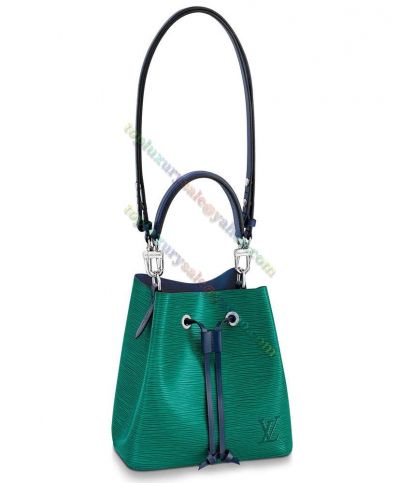 Louis Vuitton Neonoe BB Green Epi Leather Blue Detail Female Street Fashion Bucket Bag M55582 Shoulder Bag