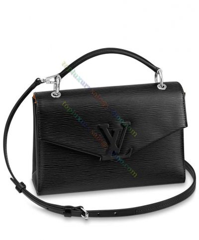  Louis Vuitton Grenelle Large LV Lock Closure Female Envelope Flap Design Hot Selling Black Epi Leather Shoulder Bag M55977