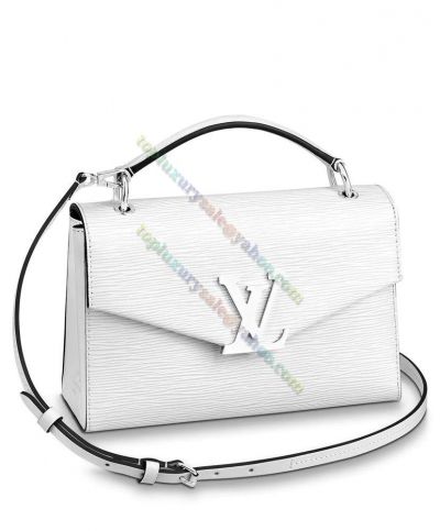  Louis Vuitton Pochette Grenelle White Epi Leather Oversized LV-shaped Buckle Lady Flap Crossbody Bag Online M55978