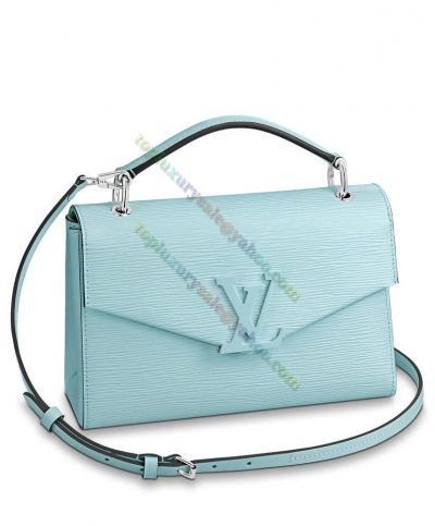  Louis Vuitton Pochette Grenelle Oversized LV Initials Signature Single Handle Light Blue Women's Classic Tote Bag