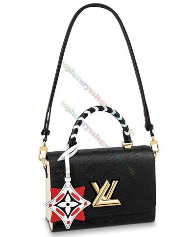  Louis Vuitton Crafty Twist MM M56780 Braided Top Handle Monogram Pendant Black Epi Leather 2022 Latest Women's Shoulder Bag