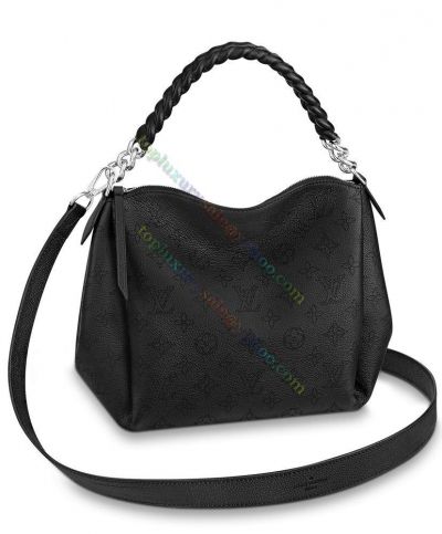 Louis Vuitton Babylone Chain BB Monogram Braid Single Handle Female Black Perforated LeatherCrossbody Bag M51223