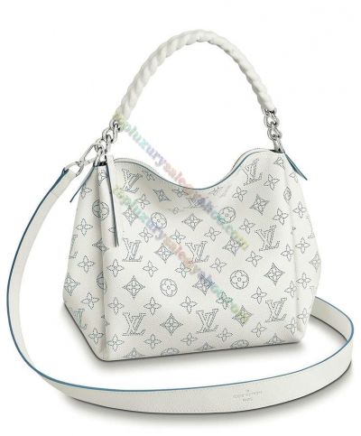  Louis Vuitton Babylone Chain BB Monogram Perforated Logo Pattern Silver Hardware Women White Crossbody Bag M56391