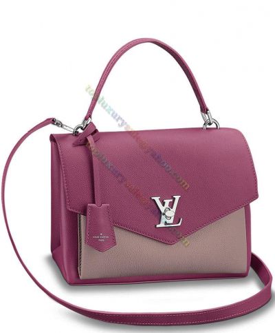  Louis Vuitton My Lockme LV Turn Lock Purple Grey Grained Leather Modern Style Crossbody Bag For Ladies USA