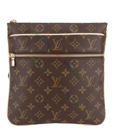  Louis Vuitton Valmy Pochette Monogram Coated Brown Canvas Zipper Pocket Men Medium Messenger Bag Online