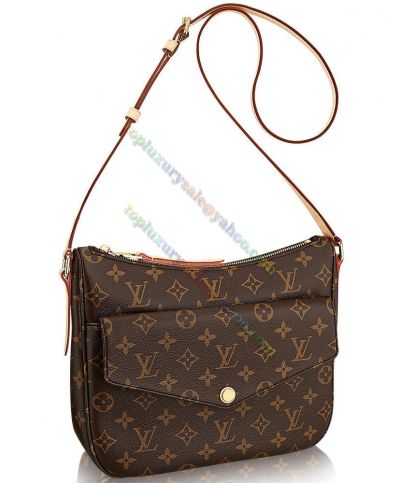  Louis Vuitton Mabillon Monogram Women Brown Canvas Front Flap Pocket Design 2022 High End Zipper Crossbody Bag