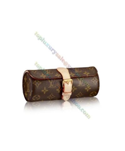 Fashion Style Louis Vuitton Monogram Printing Beige Leather Belt Brass Buckle Unisex 3 Watch Case M47530  