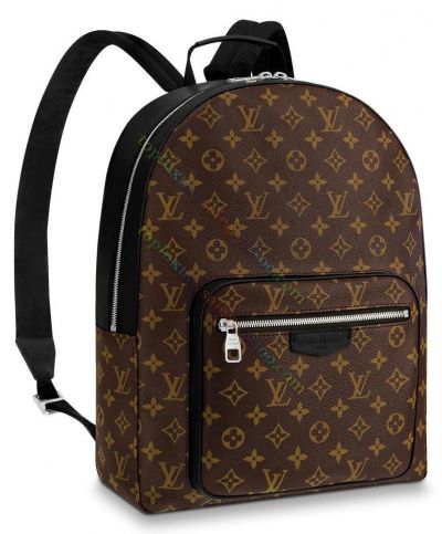 Louis Vuitton Monogram Josh Front Zipper Pocket Flower & LV Pattern Unisex Brown Canvas Large Roomy Backpack