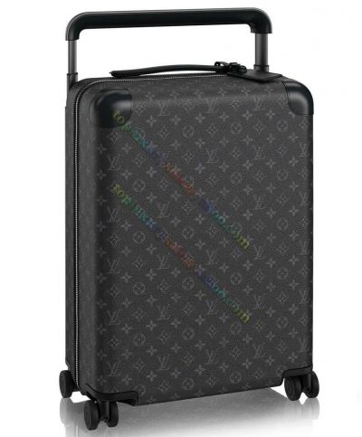  Louis Vuitton Horizon 55 M23002 Monogram Pattern Black Cowhide Leather Trimming Unisex Rolling Luggage Large Trolley Case