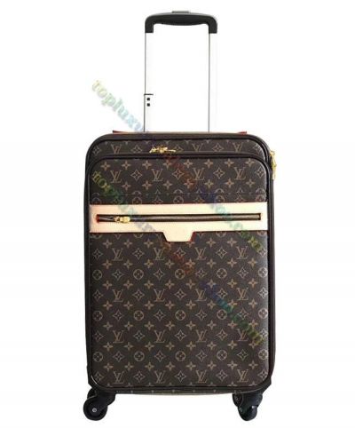 2022 Louis Vuitton Monogram Pegase Legere 50  Brown Coated Canvas Beige Leather Trimming Double Front Zipper Pocket Unisex Luggage Bag