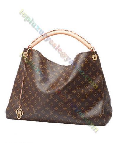  Louis Vuitton Artsy MM Monogram Pattern Female Brown Canvas Single Beige Leather Handle Hot Selling Tote Bag M44869