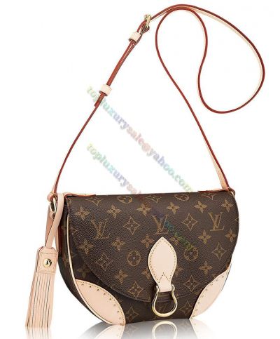 Louis Vuitton Monogram Saint Cloud M41481 Beige Leather Tassel 2022 New Female Brown Canvas Crossbody Bag