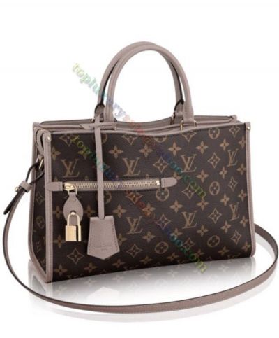 Best Site Louis Vuitton Monogram Popincourt PM Brown Canvas Zipper Pocket Motif Women Gray Leather Detail Handbag 2022 Price