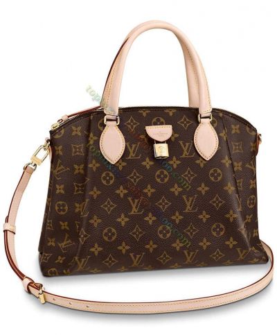 Louis Vuitton Monogram Rivoli MM M44546 Brown Motif Canvas Ladies Beige Leather High Quality Tote Bag