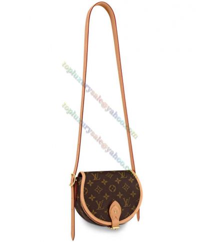  Louis Vuitton Tambourin Monogram Printing Buckle Women Brown Canvas Flap Hot Selling Crossbody Bag 