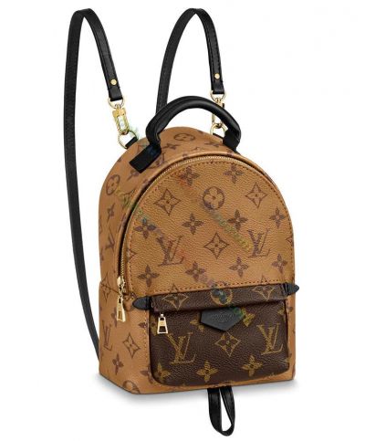 Louis Vuitton Monogram Plam Springs Reverse Canvas Slim Shoulder Strap Women's Popular Mini Backpack Coffee M44872