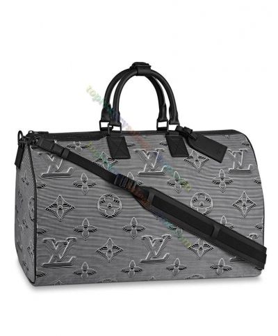  Louis Vuitton Keepall Bandouliere 50 Monogram Printing Grey & Colorful Canvas Female Reversible High Quality Tote Bag 