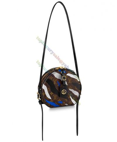 Louis Vuitton Lvxlol Boite Chapeau Souple Disruptive Pattern Brown Canva Black Leather Best Design Box Bag