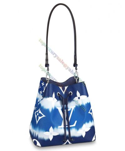  Louis Vuitton Escale Neonoe MM Monogram Coated Canvas Female Blue Tie-dye  Bucket Bag M45126