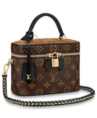 Louis Vuitton Vanity PM M45165 Double Zipper Padlock Chain Shoulder Strap Women Zipper Monogram High End Bag