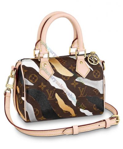   Louis Vuitton Small Lvxlol Speedy BB Monogram Camouflage Pattern Canvas & Leather Women's New Tote Bag
