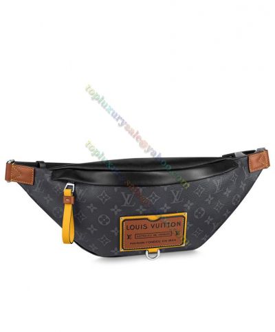 Louis Vuitton Monogram Discovery Brown Leather Tab Detail Black Coated Canvas & Leather Patchwork Male Hot Selling Bumbag
