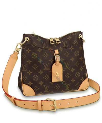 Louis Vuitton Odeon PM Monogram Coated Canvas Female Double Zipper High Quality Brown Crossbody Bag M45354  