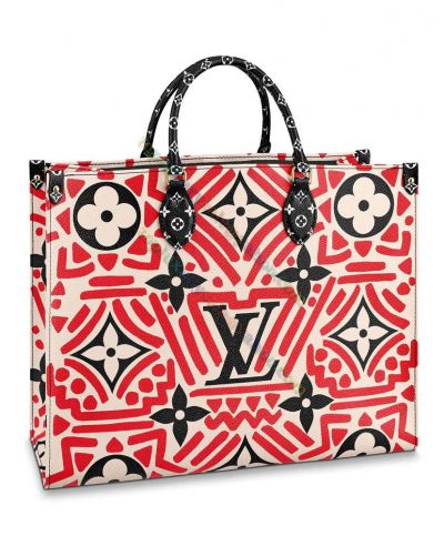 Louis Vuitton Crafty Onthego Creme Rouge Striped Monogram Printing GM Monogram Tote Bag M45358