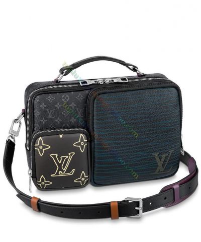 Louis Vuitton Multipocket Monogram Wave Printing LV Signature  Black Canvas Messenger Women Patchwork Most Popular Bag