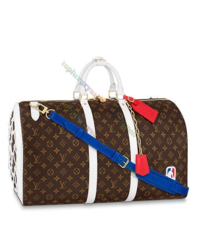 Low Price Louis Vuitton Lvxnba Basketball Keepall Monogram Pattern Brown Canvas Net Detail Travel Bag For Female/Male Online