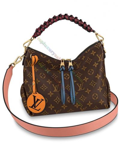Louis Vuitton Beaubourg Mini Yellow Gold Hardware Braided Handle Female Brown Canvas Best Selling Hobo Bag 