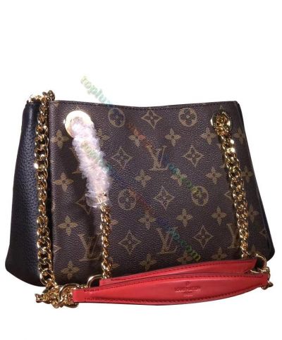  Louis Vuitton Surene BB Monogram Brown Canvas Link Chain Shoulder Strap Women Black Leather Tote Bag Online
