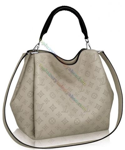 Louis Vuitton Babylone PM Monogram Pattern Women Best Quality Grey Mahina Leather Tote Bag Online