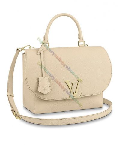 Louis Vuitton Volta Cream Grained Leather LV Magnetic Lock Magnetic Closure  Elegant Design Women Flap Shoulder Bag