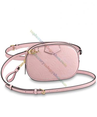  Louis Vuitton Women Beltbag Monogram Embossed Pink Patent Leather Yellow Gold Zipper Chic Crossbody Bag 