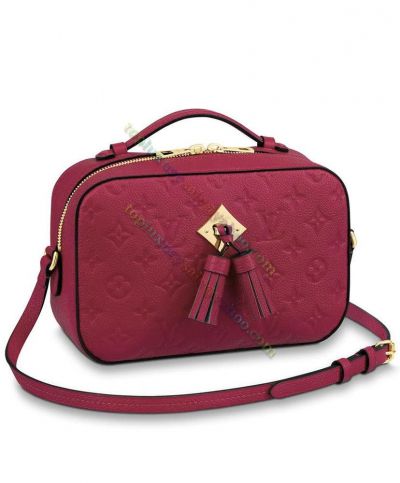 Louis Vuitton Saintonge Monogram Pattern Tassels Trimming Ladies Red Fashion Cowhide Leather Shoulder Bag M44606