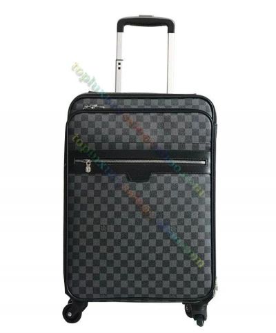  Unisex Louis Vuitton  Damier Design Pegase Legere 50 Black Canvas & Smooth Leather Detail Two Front Pockets Rolling Travel Bag
