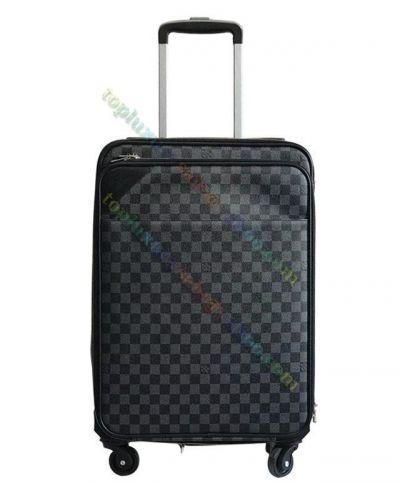 Low Price Louis Vuitton Pegase Legere Damier Coated Blak Canvas Silver Zipper Pocket Smooth Leather Trimming Unisex Business Trolley Case