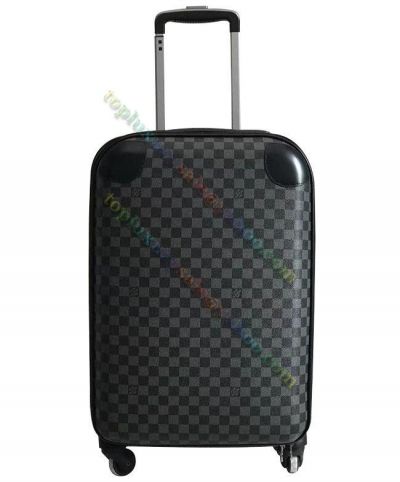 Louis Vuitton Pegase Light 50 Damier Coated Black Canvas Smooth Leather Patches Trolley Case For Men & Women