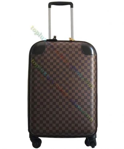  Louis Vuitton Pegase Light 50 Damier Rouned Angle Design Unisex Brown Canvas & Leather Golden Zipper Luggage Bag