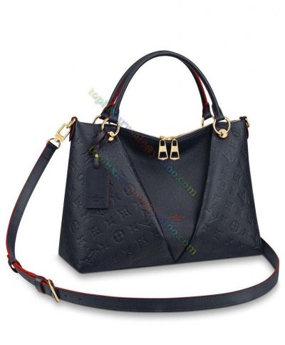  Louis Vuitton LV Vote Monogram Embossing Double Zipper Rounded Top Handle Detail Women V-Shaped Trimming Blue Crossbody Bag
