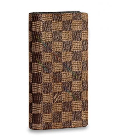  Louis Vuitton Brazza Damier Coated Brown Canvas Long Style Bifold Wallet For Men Sale Online