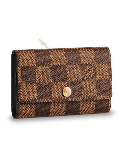  Louis Vuitton Damier 6 Key Hoder Brown Canvas High Quality Flap Case For Men/Women W10 X H7 CM