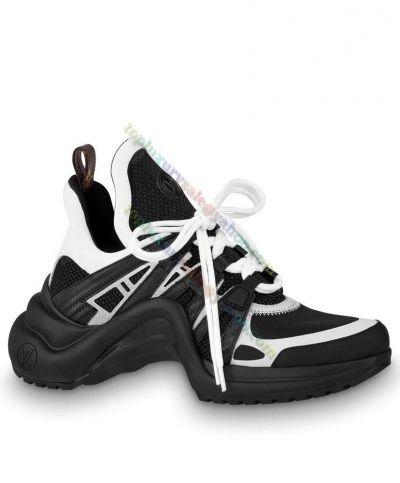  Louis Vuitton Archlight Sneakers Calfskin Technical Fabric Wave Shaped Outsole LV Letter appliqué Tongue Black&White Trainer