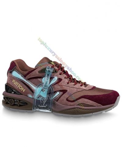  LV Trail Sneakers Aubergine Color Suede Calfskin Lightweight Mesh Drawstring design Flat Shoes 1A7QV0